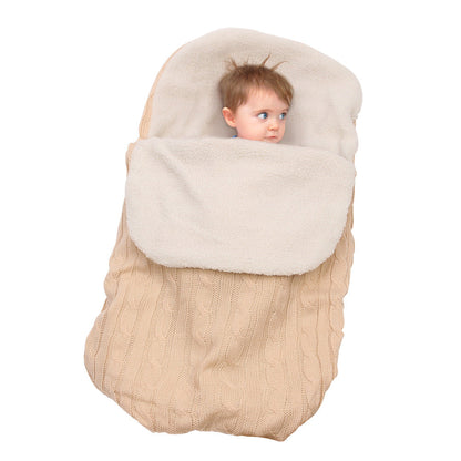 Knit Fleece Double Layer Sleeping Bag For 17-24 Inches Reborn Dolls