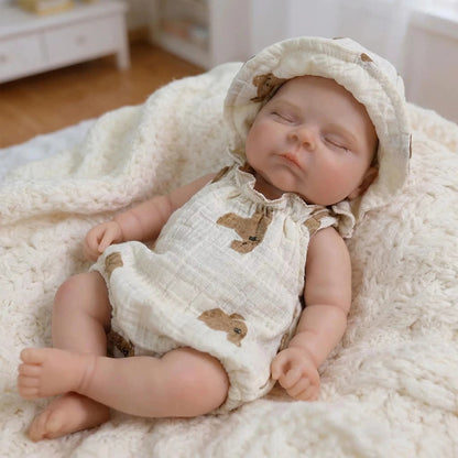 30cm Full Silicone Soft Asleep Reborn Doll Girl Peaches