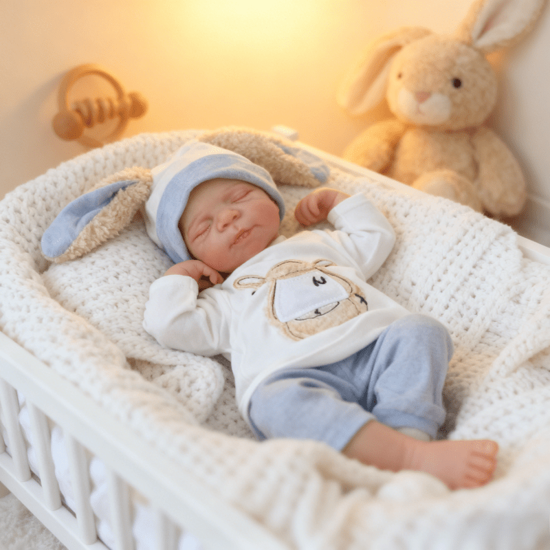 48cm Lifelike Hand-painted Closed Eyes Reborn Newborn Baby Doll Pascale