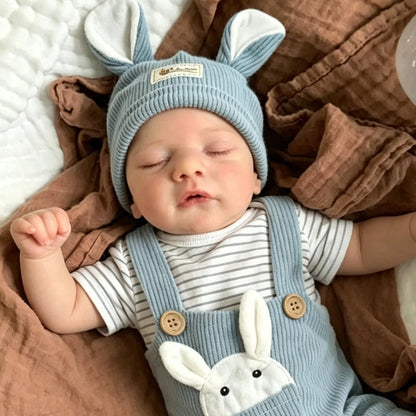 19 Inches Closed Eyes Sam Reborn Doll In Blue Rabbit Outfits