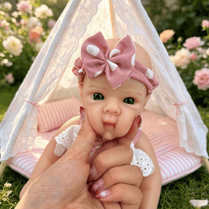 30cm Full Silicone Bettie Reborn Baby Girl in Pink Polk Dot Outfits