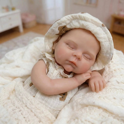 30cm Full Silicone Soft Asleep Reborn Doll Girl Peaches