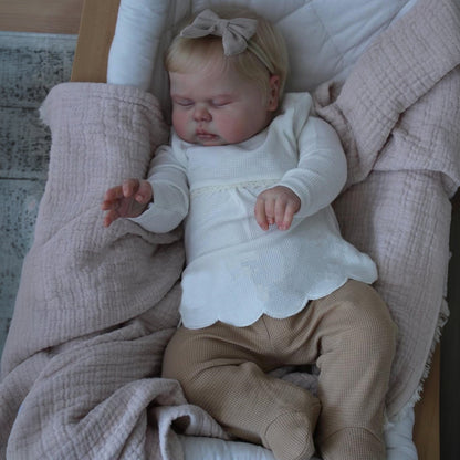 20 Inches 3D Skin Blonde Hair Closed Eyes Reborn Doll - Pickle