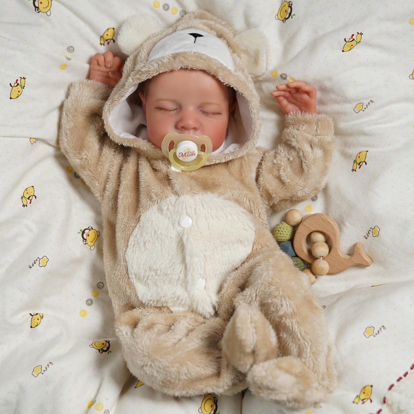 45cm Lifelike Closed Eyes Soft Body Reborn Doll Levi