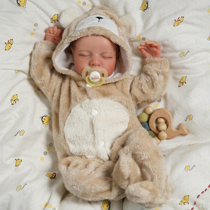 45cm Lifelike Closed Eyes Soft Body Reborn Doll Levi