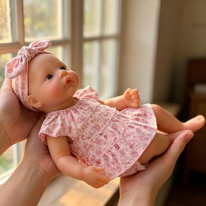 18 Inches Realistic Full Silicone Meadow Reborn Doll Girl in Floral Dress