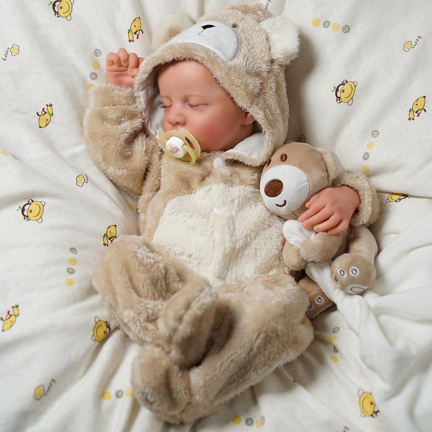 45cm Lifelike Closed Eyes Soft Body Reborn Doll Levi