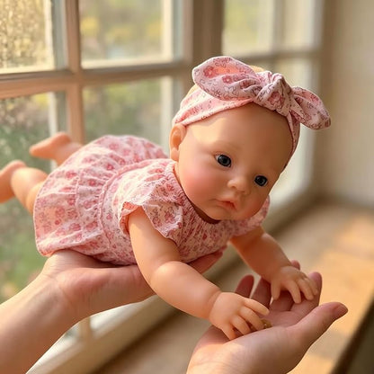 18 Inches Realistic Full Silicone Meadow Reborn Doll Girl in Floral Dress