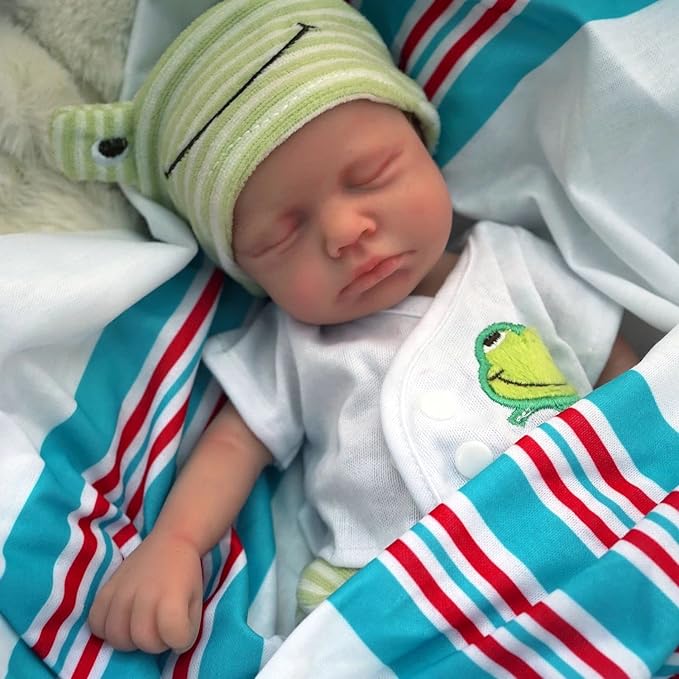 30cm Lifelike Soft Full Silicone Asleep Loulou Reborn Doll Girl