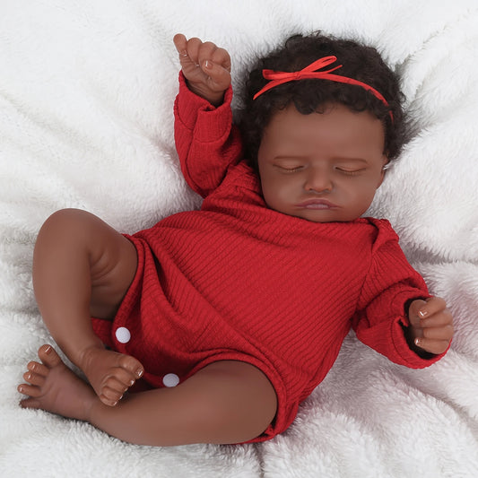 20 Inches Delia Closed Eyes Dark Skin Reborn Doll Girls - Rosalie