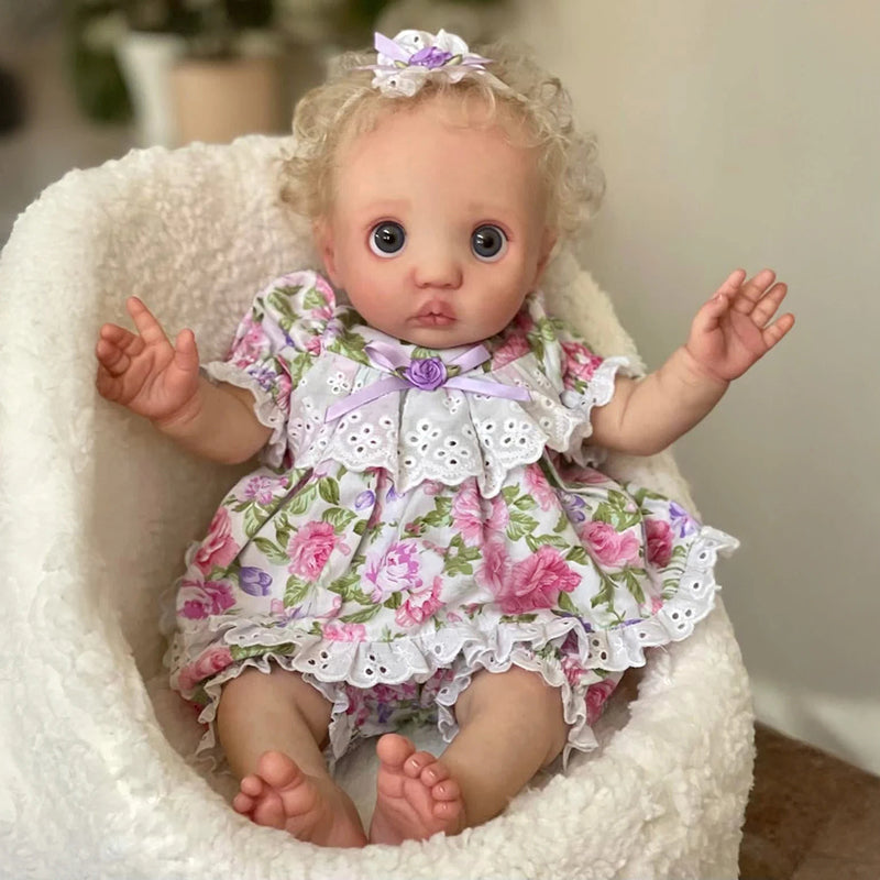 16 Inches Open Eyes Blonde Hair Fairy Peeka Reborn Doll Girl