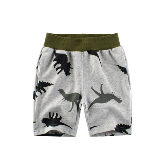 Dinosaur Print Gray Shorts for Boys