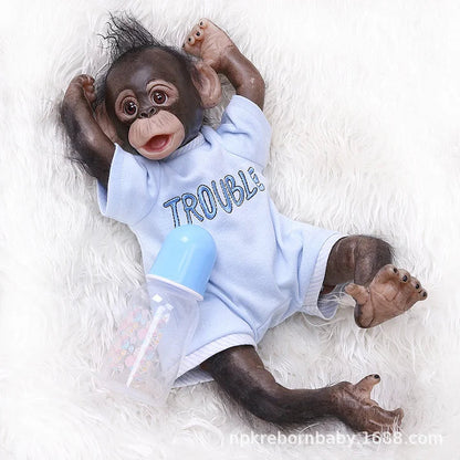 New 40CM Handmade Detailed Painting Reborn Baby Monkey Twins