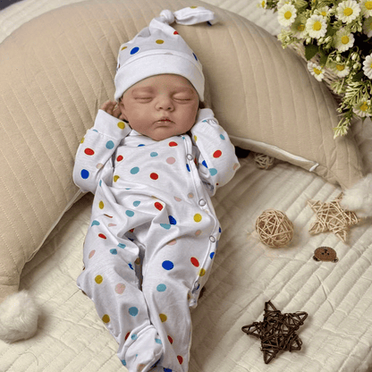 19 inches 3D-Paint Sleeping Irys Reborn Doll in Polk Dot Clothes