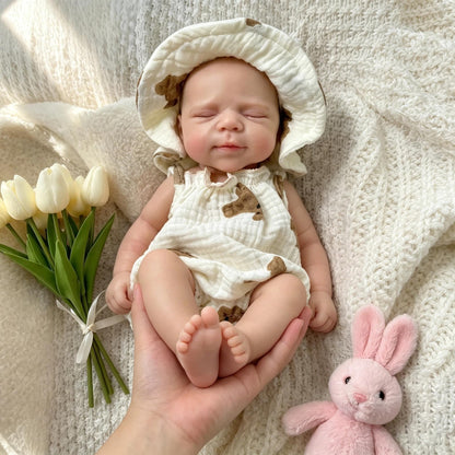 30cm Full Silicone Sleep Pascale Reborn Girl In Little Bear Outfits