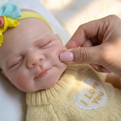 30cm Full Silicone Openable Mouth Pascale Reborn Doll Girl In Yellow Sweater