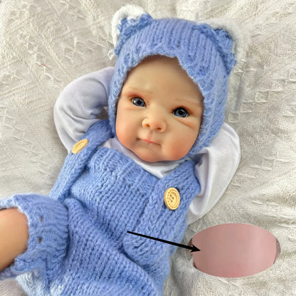 18 Inches Blue Eyes Bettie Reborn Baby Girl In Blue Knitted Bodysuit