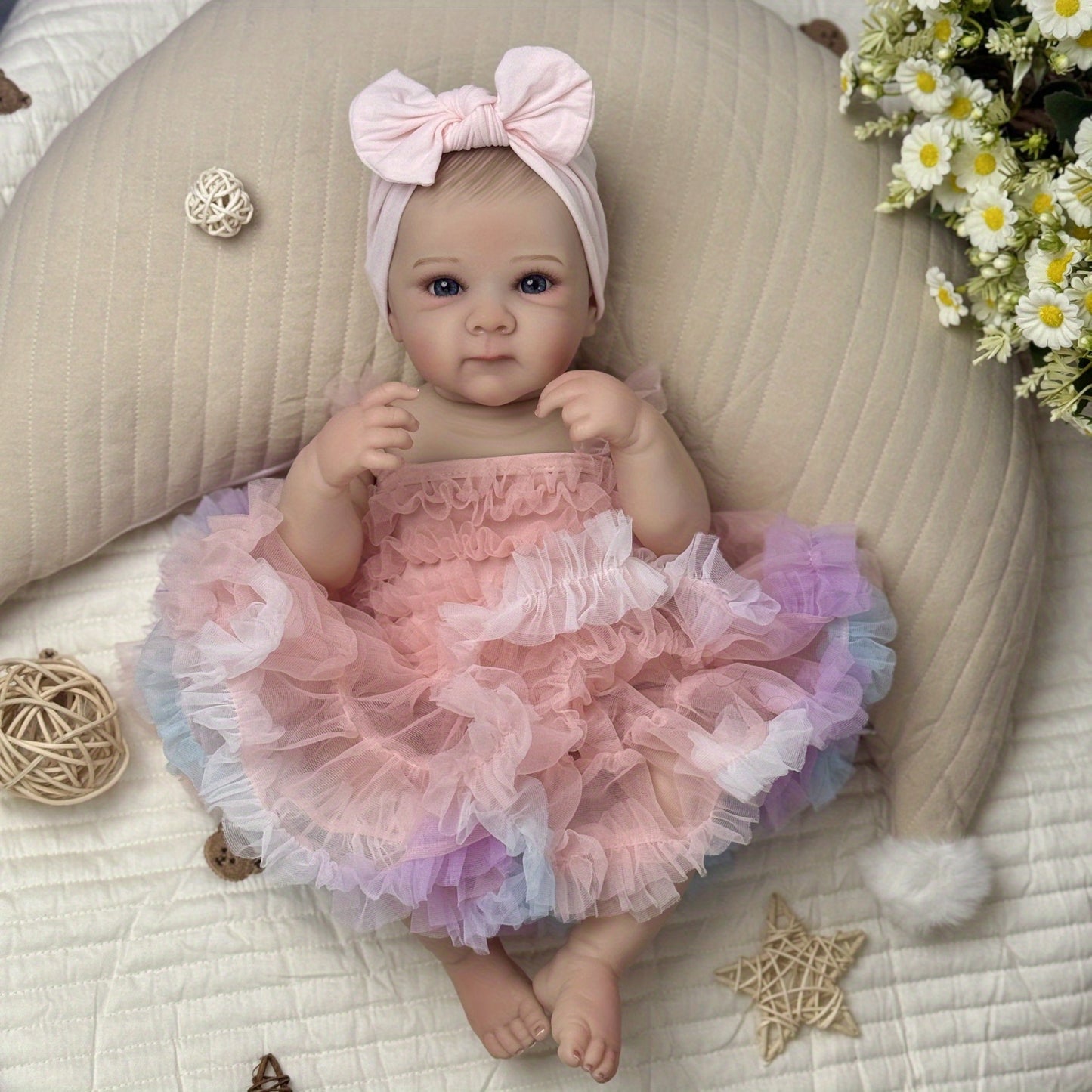 48cm Open Eyes Bettie Reborn Baby Girl In Pink Dress