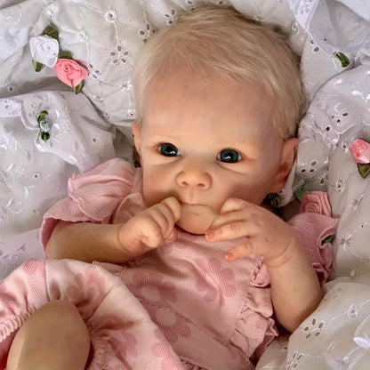 18 Inches Blue Eyes Bettie Reborn Doll Girl In Pink Flower Clothes