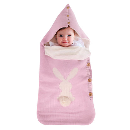 Warm Knit Fleece Bunny Sleeping Bag For 17-24 Inches Reborn Dolls