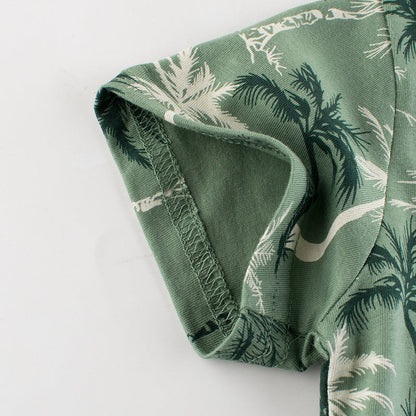 Short-sleeved T-shirt with round neck and Coconut Tree lettering motif