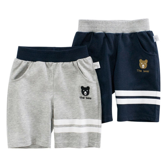 Cartoon Bear Letters Print Summer Shorts for Boys