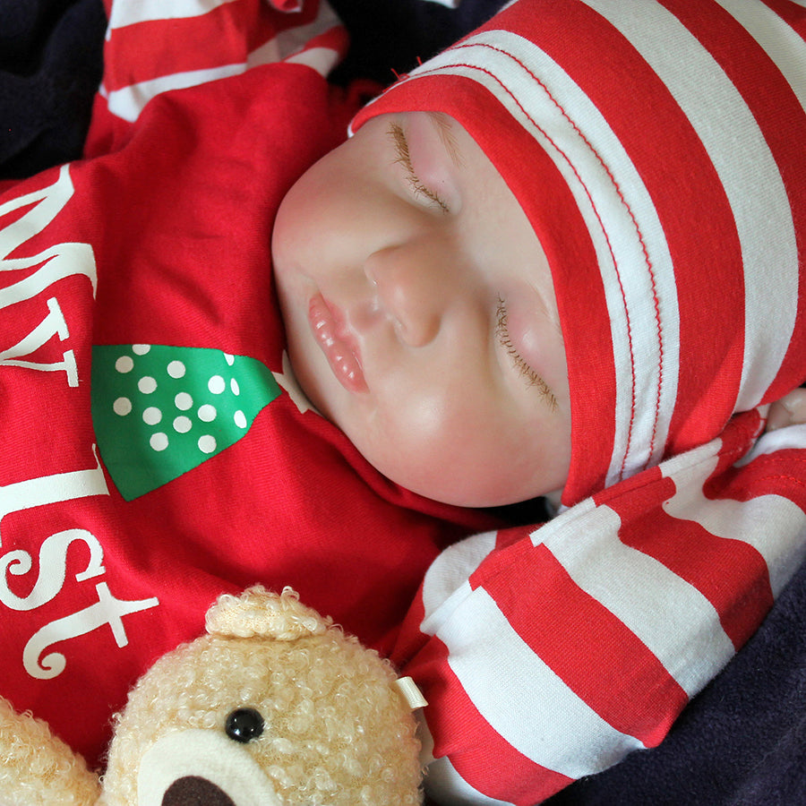 20 inches Closed Eyes Lolou Reborn Baby Girl/Boy in Christmas Clothes