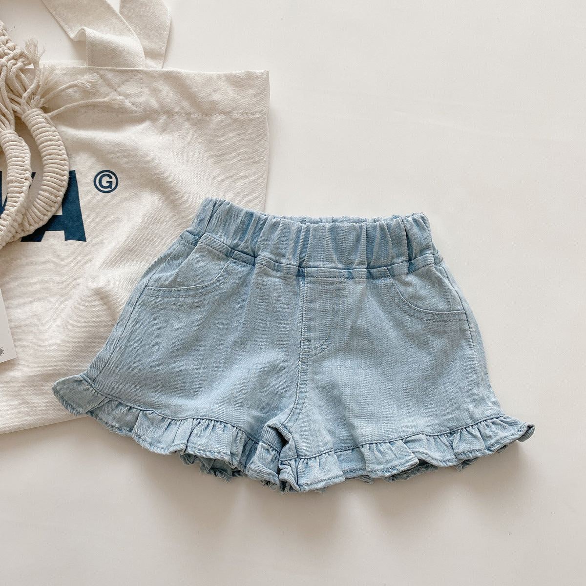 Girls Denim Ruffled Summer shorts