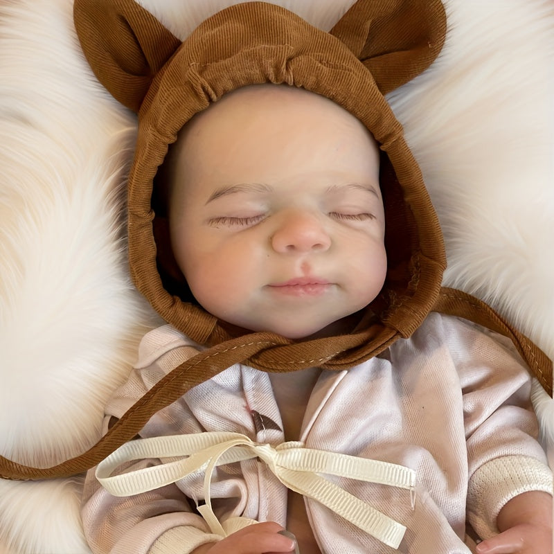 30cm Silicone Closed Eyes Pascale Reborn Baby Girl in Moon Printed Outfits