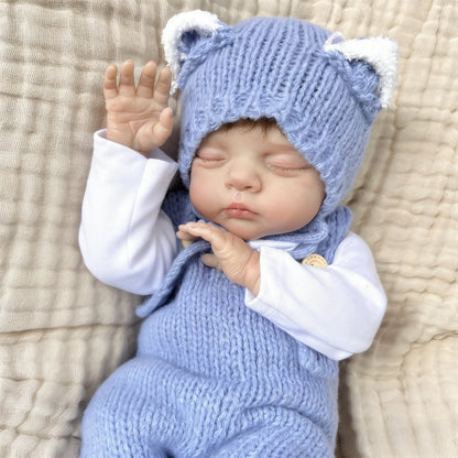 19 inches 3D-Paint Sleeping Reborn Doll Irys in Blue Clothes