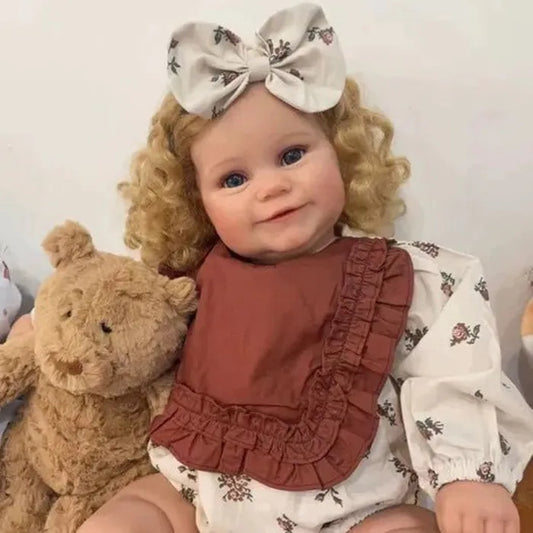 24 inches Lifelike Blonde Hair Smile Reborn Baby Girl-Maddie