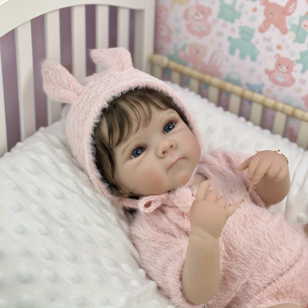 45cm Lifelike Short Hair Bettie Reborn Baby Girl in Pink Clothes