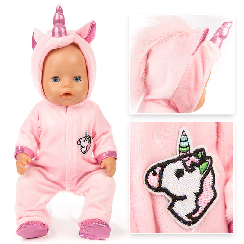 17-18 Inches Cartoon Unicorn Reborn Doll Clothes(Only Clothes, no doll)