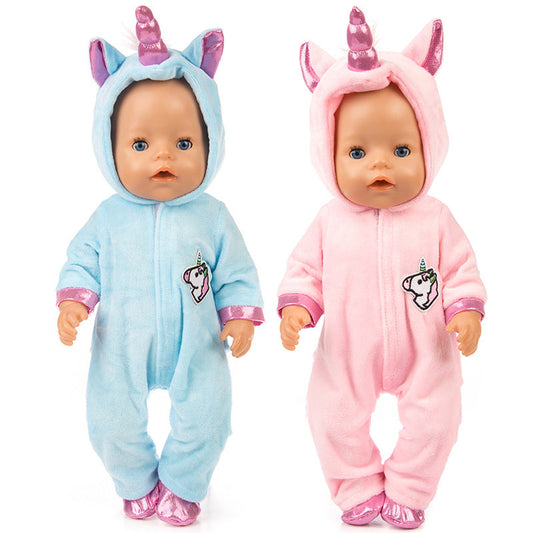 17-18 Inches Cartoon Unicorn Reborn Doll Clothes(Only Clothes, no doll)