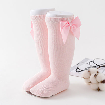 Solid Color Knee Length Butterfly Socks for Baby