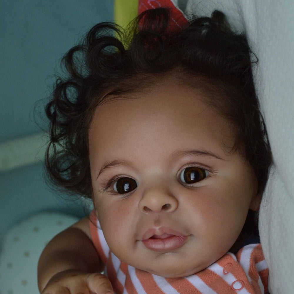 21 Inches Reborn Dolls Girls with Dark Skin - Anthony