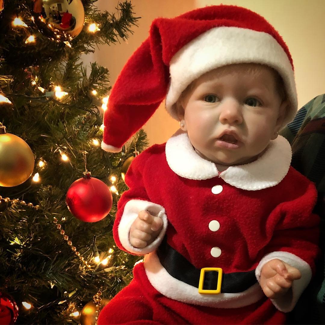22 Inches Open Eyes Saskia Reborn Doll Girl In Christmas Clothes