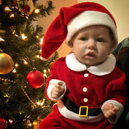 22 Inches Open Eyes Saskia Reborn Doll Girl In Christmas Clothes