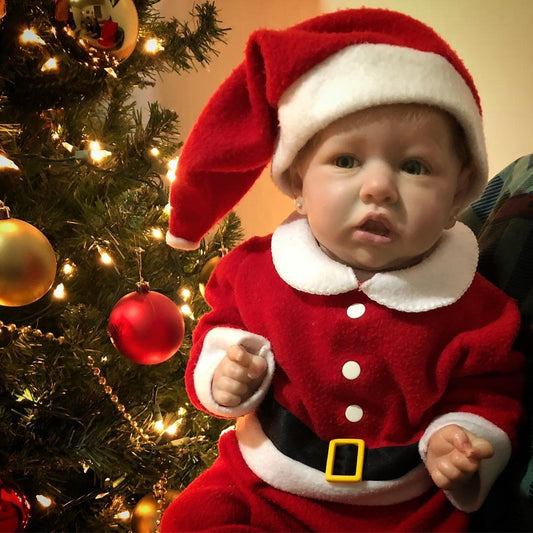 22 Inches Open Eyes Saskia Reborn Doll Girl In Christmas Clothes