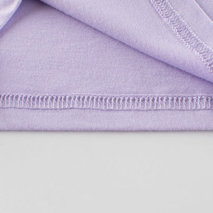 Purple short sleeve t-shirt with cake flowers