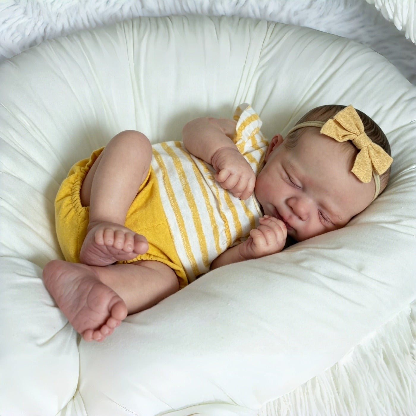 48cm Sleeping Pascale Reborn Baby Girl in Yellow Rompers