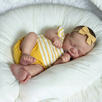 48cm Sleeping Pascale Reborn Baby Girl in Yellow Rompers