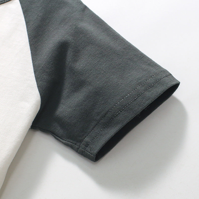 Kids Color Block Printed Short Sleeve T-Shirt