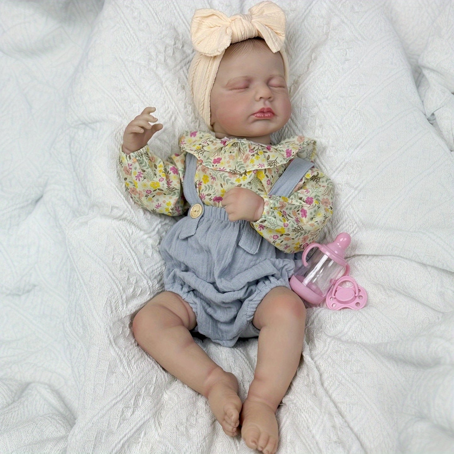 20 Inches Asleep LouLou Reborn Doll Girl in Floral Clothes