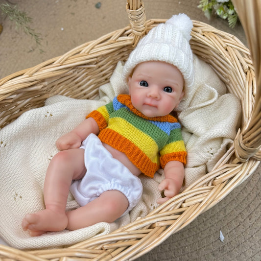 30cm Full Silicone Bettie Reborn Baby Girl in colorful striped sweater