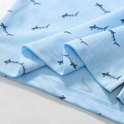 Casual solid color boys polo shirt