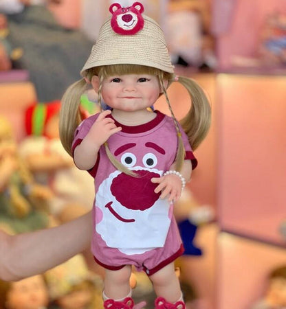 22 Inches Open Eyes Long Blonde Hair Reborn Doll Girls -Raya
