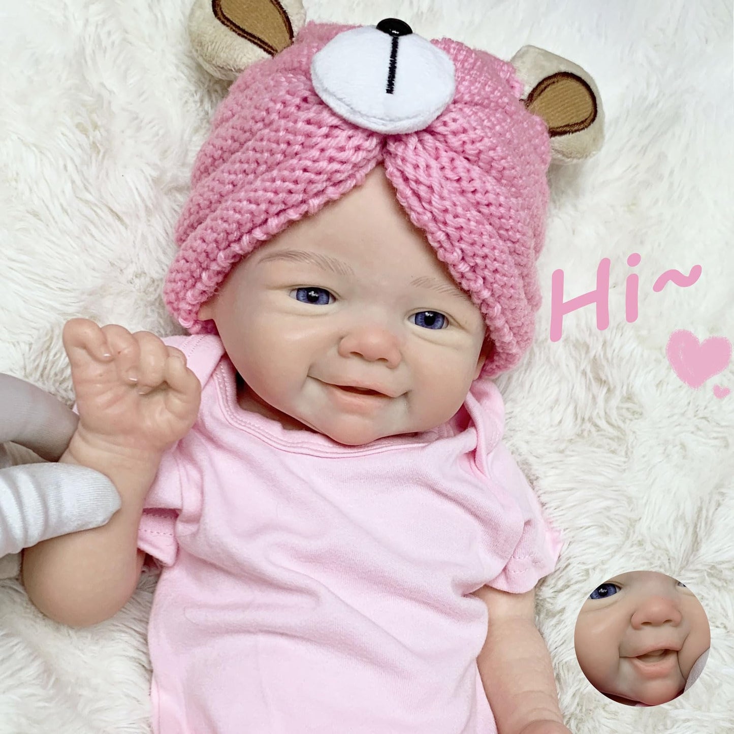 18 Inches Lifelike Full Silicone Vivienne Reborn Doll Girl in Pink Romper