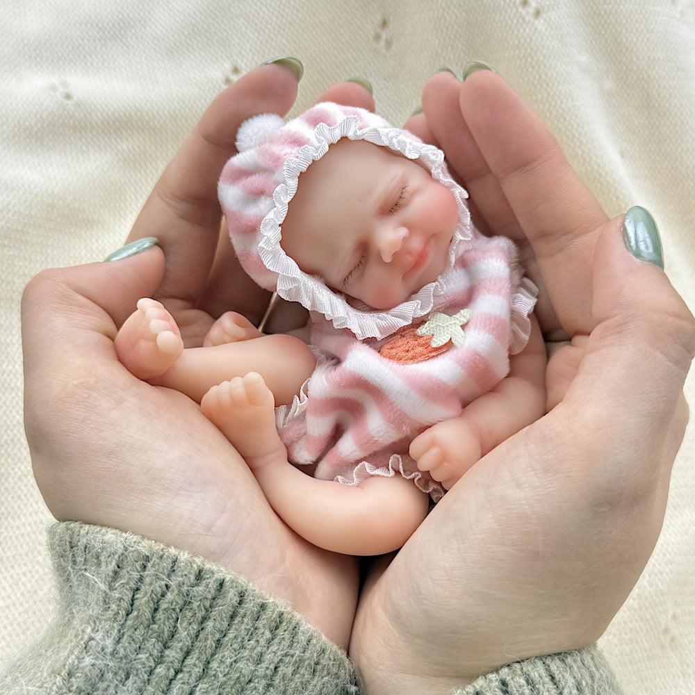 6 Inch Closed Eyes Mini Silicone Reborn Doll Girl-Pascale