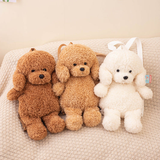 Simulation plush teddy dog backpack